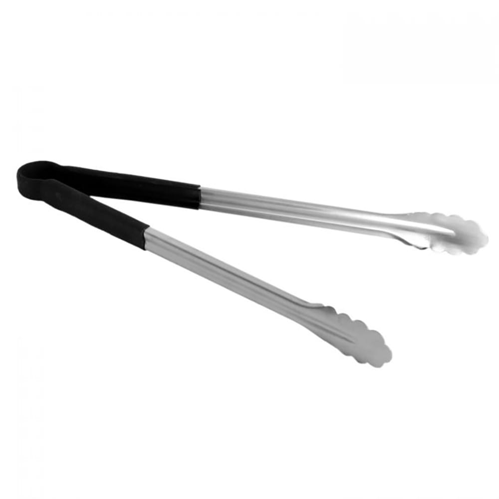 Thunder Group SLTG816K 16"L Stainless Utility Tongs, Black