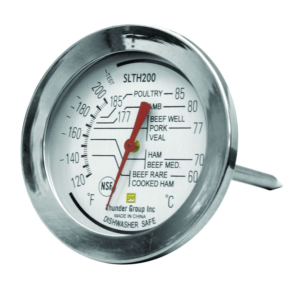 Thunder Group SLTH200 Dial Type Meat Thermometer, 120° to 200°F