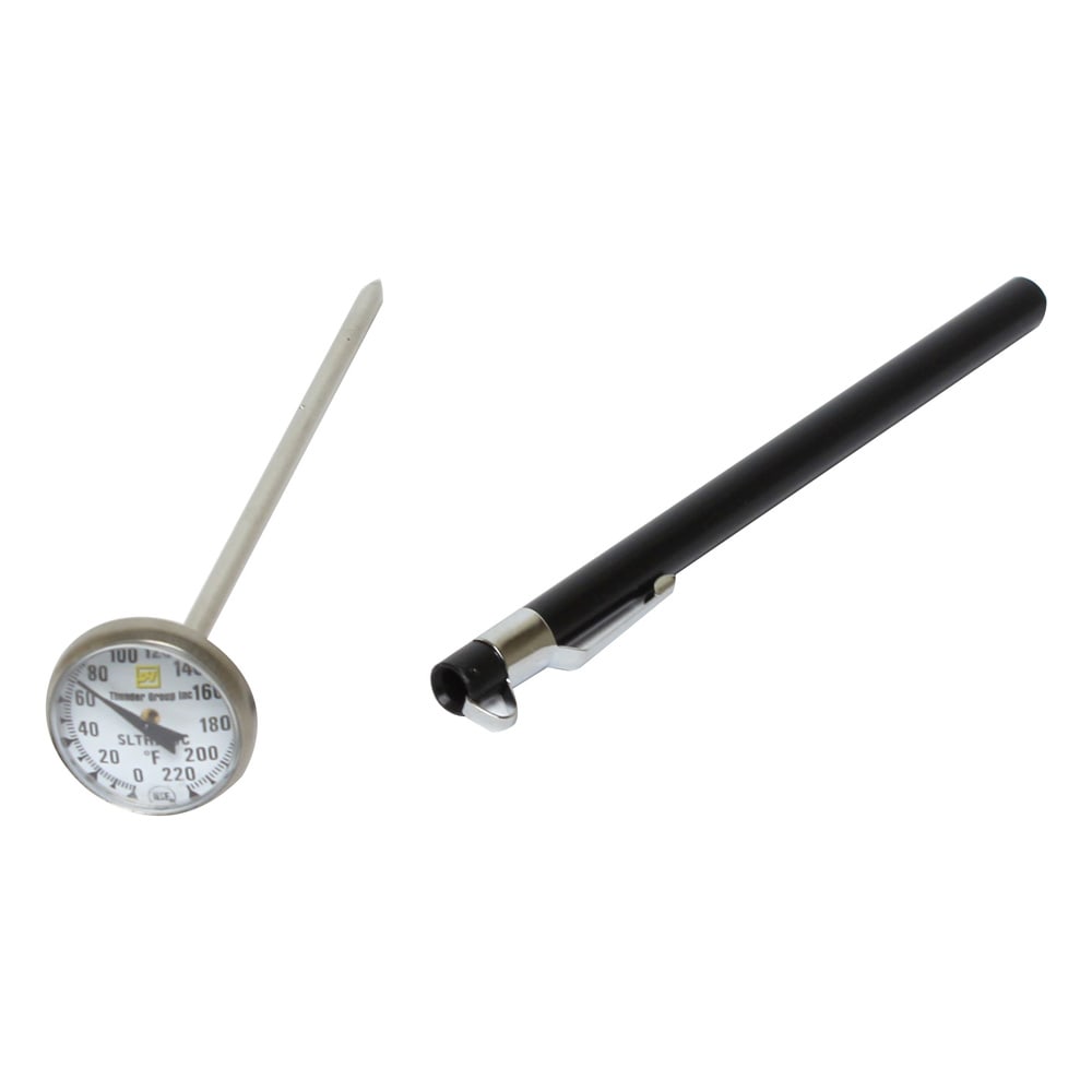 Thunder Group SLTH220C 1 1/8" Dial Type Pocket Thermometer w/ 5" Stem, 0° to 220°F