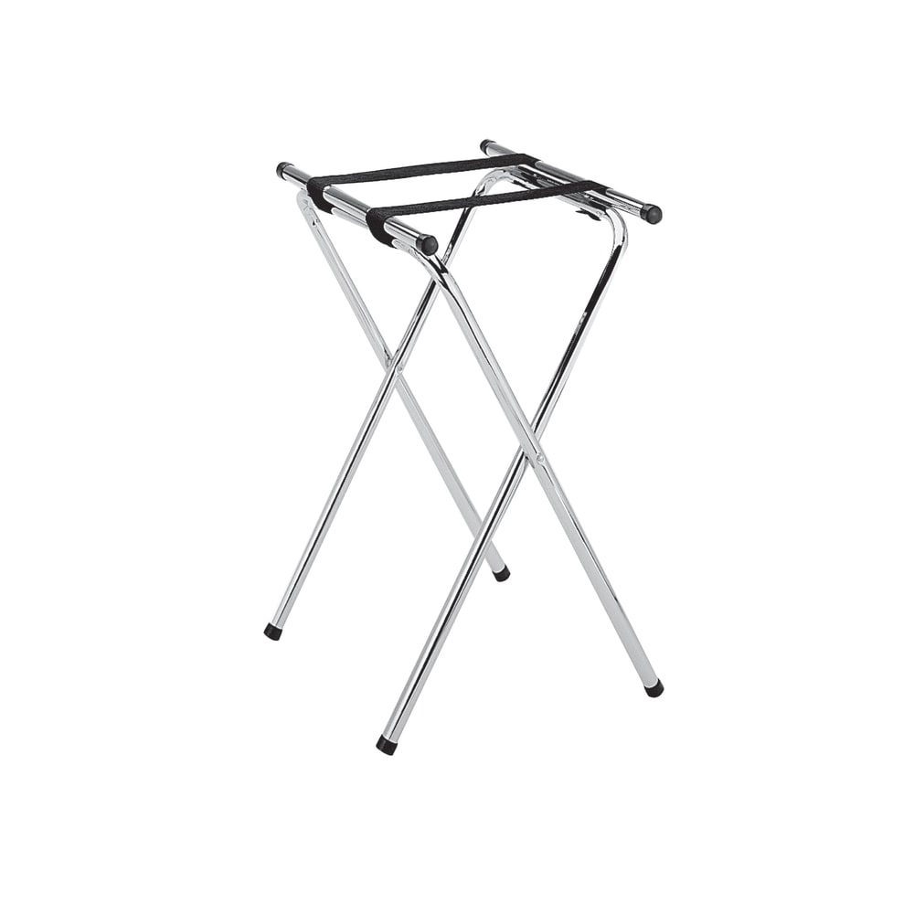 Thunder Group SLTS002 Folding Tray Stand - (2) Black Nylon Straps, Chrome Plated