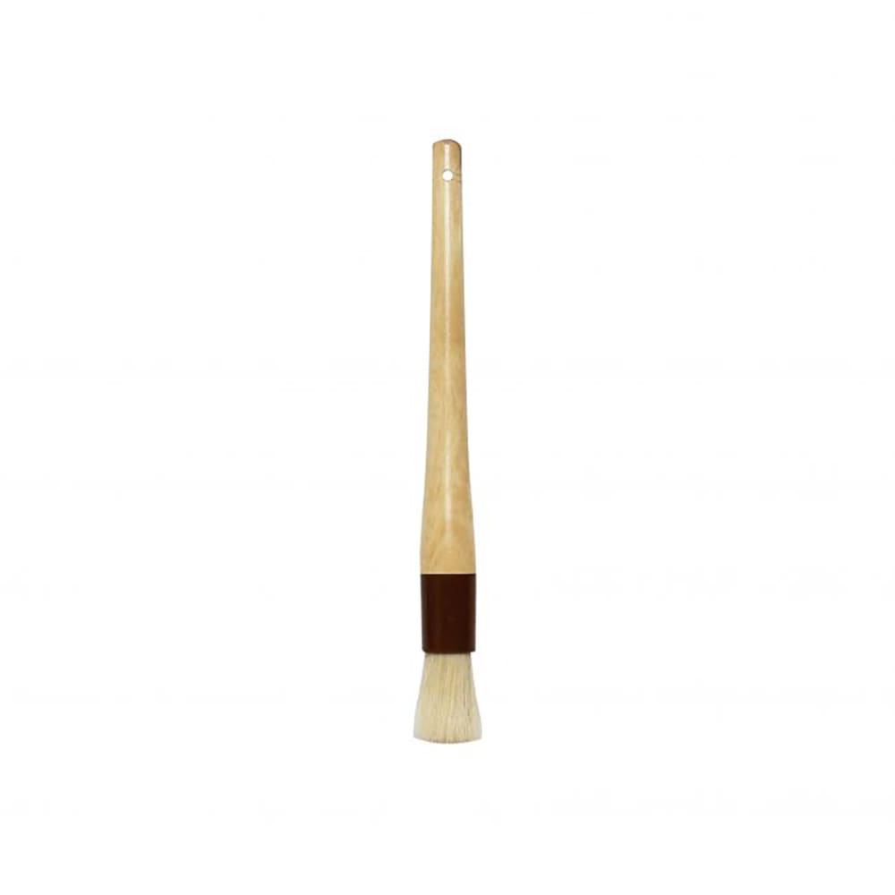 Thunder Group WDPB006 1" Round Pastry Brush - Boar Bristles, Brown Plastic Ferrule, Wood Handle