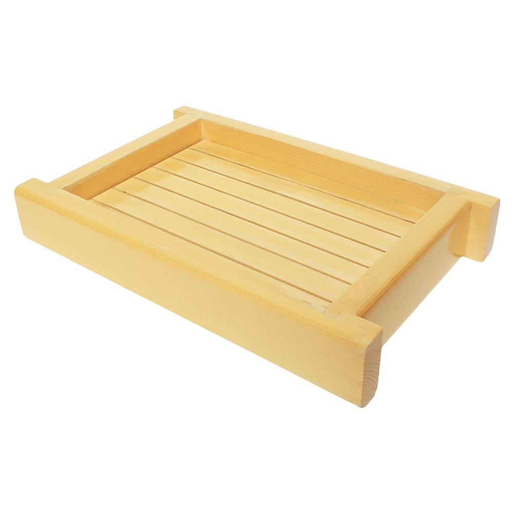Thunder Group Y-35 Sushi Serving Tray - 10 1/4" x 16 1/2", Shiraki Wood