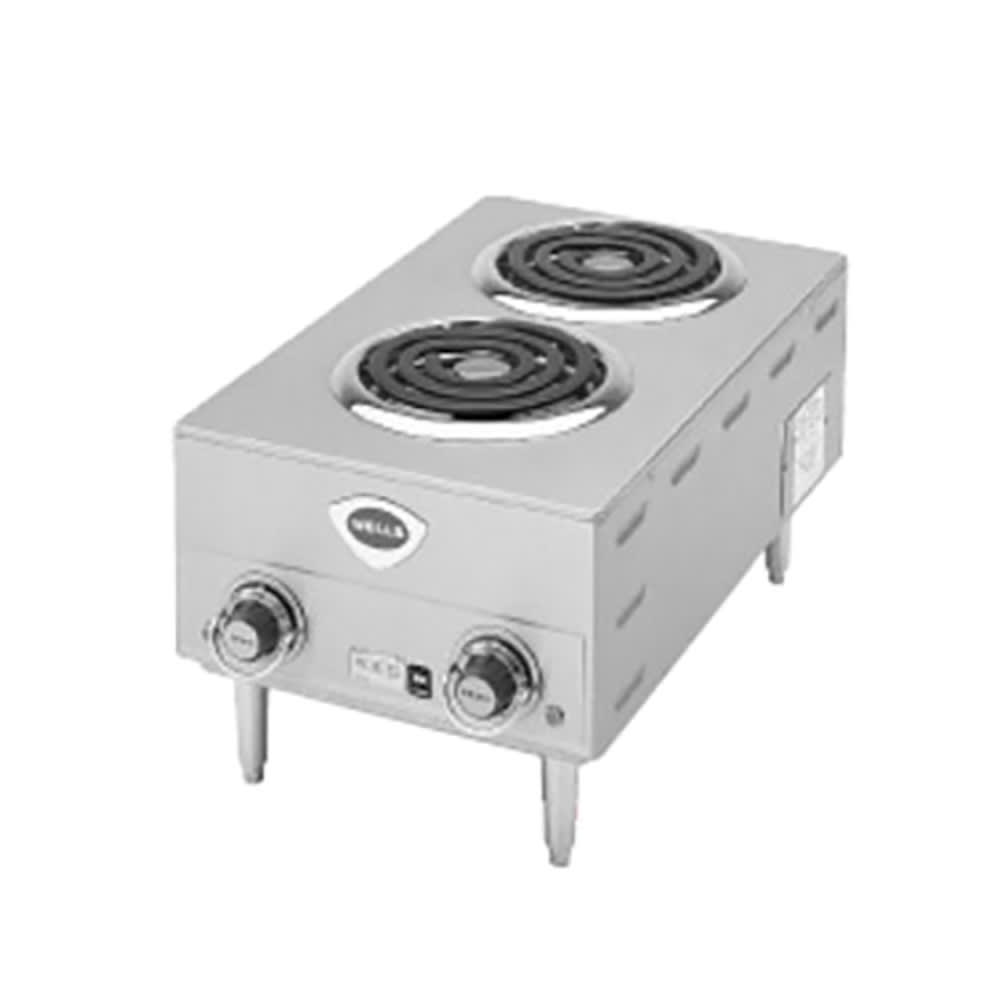 Wells H-63 14 3/4" Electric Hotplate w/ (2) Burners & Infinite Controls, 208/240v/1ph