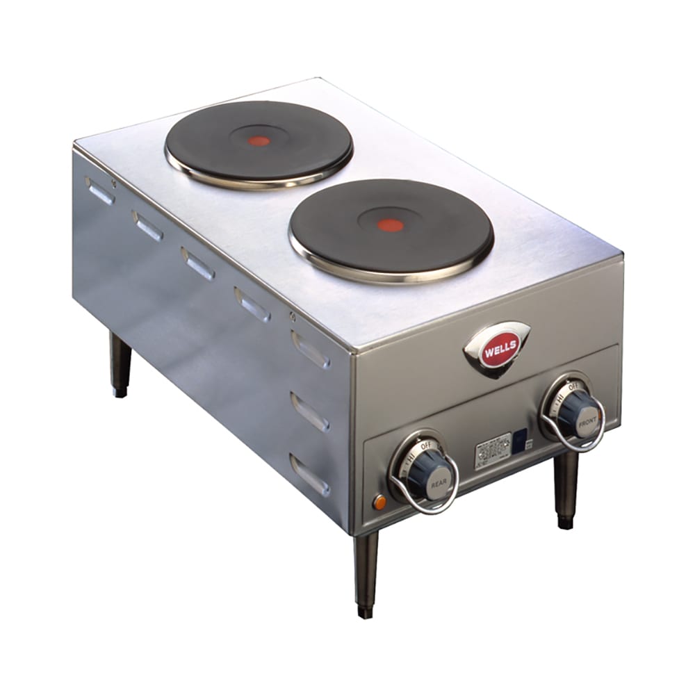 Wells H-70 14 3/4" Electric Hotplate w/ (2) Burners & Infinite Controls, 208/240v/1ph