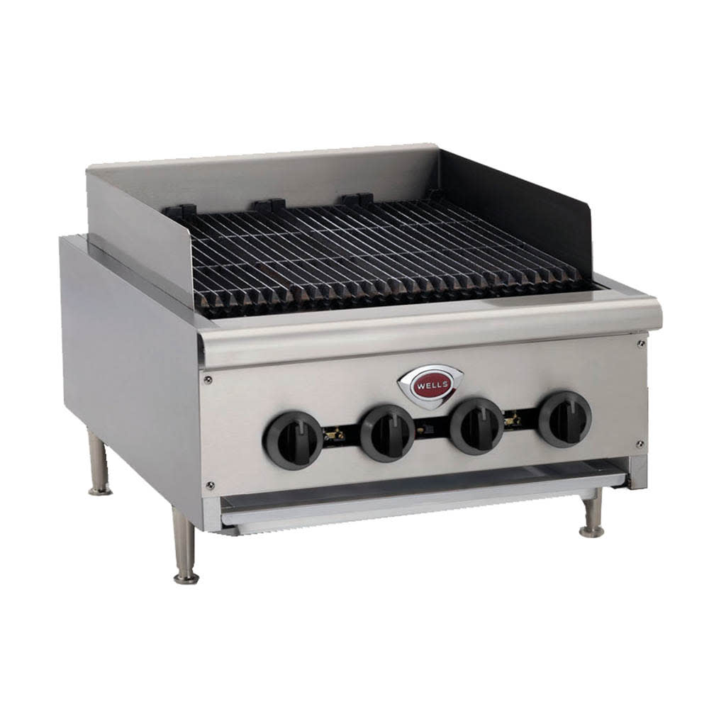 Wells HDCB-3630G-QS 36" Countertop Gas Charbroiler w/ Cast Iron Grates - 120,000 BTU, Convertible