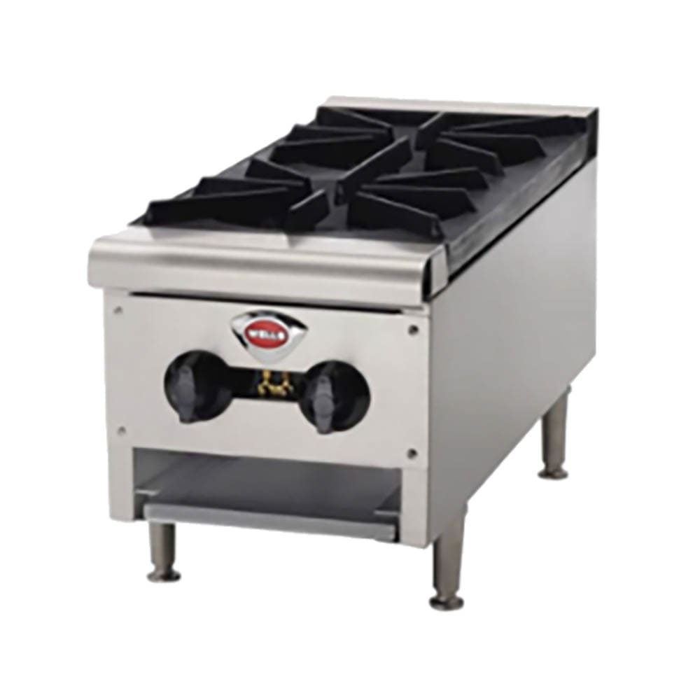Wells HDHP-1230G 12 3/8" Gas Hotplate w/ (2) Burners & Infinite Controls, Convertible