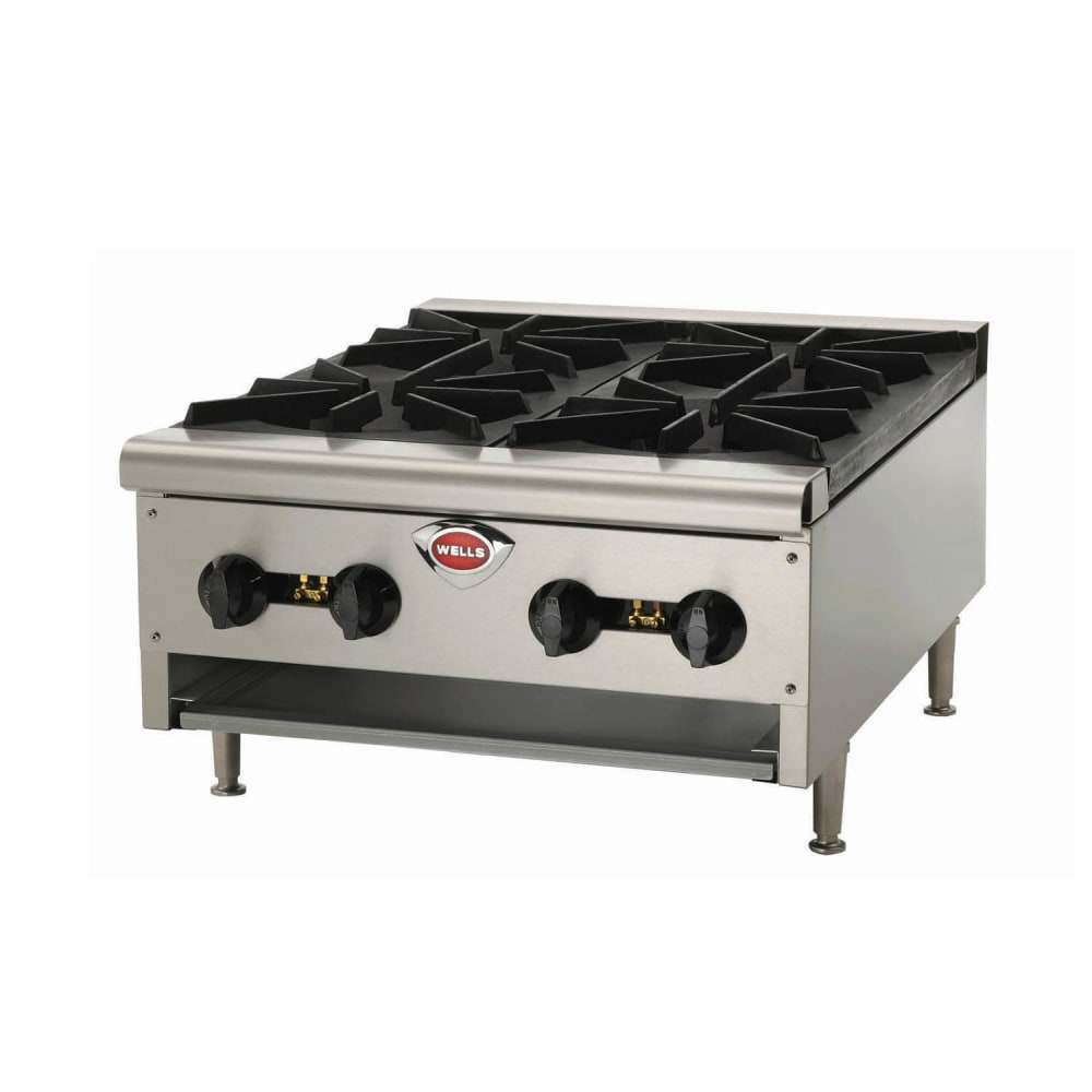 Wells HDHP-3630G 35 3/8" Gas Hotplate w/ (6) Burners & Manual Controls, Convertible