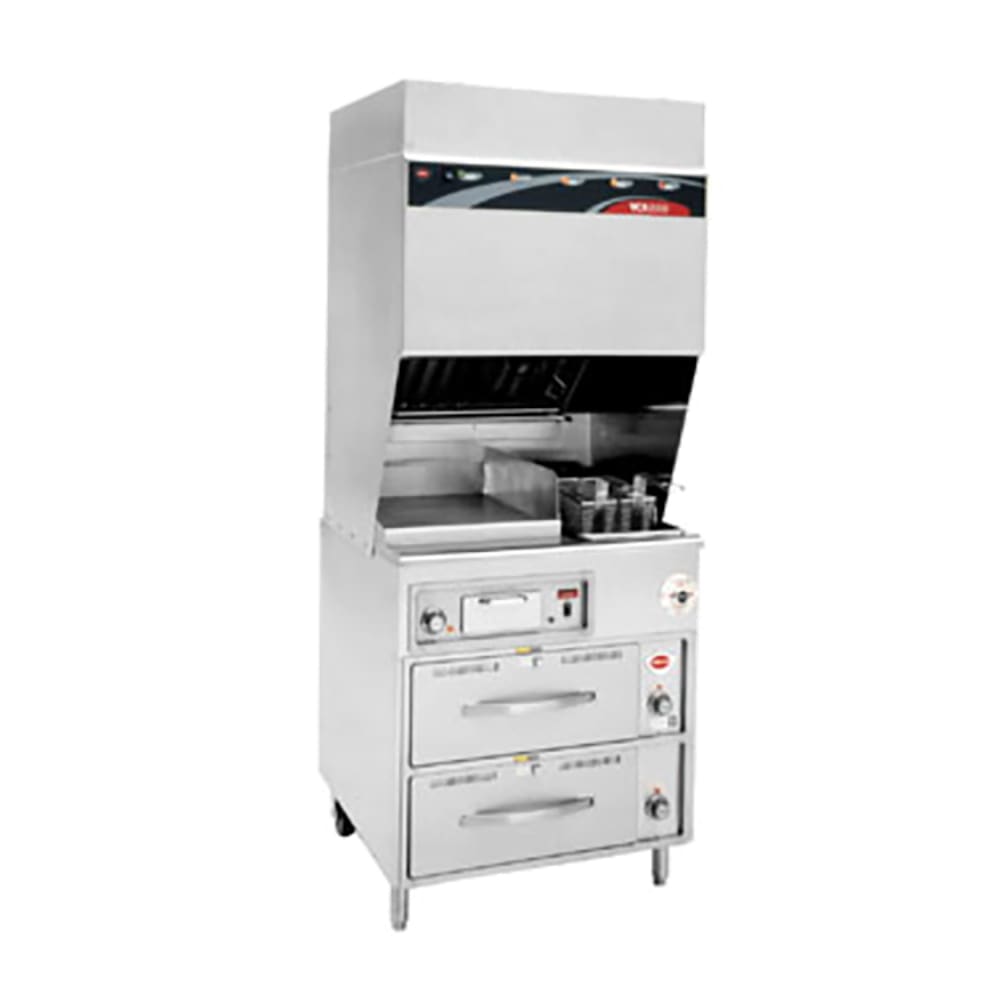 Wells WV-FG Electric Fryer w/ Griddle - (1) 15 lb. Vat Floor Model, 240v/3ph