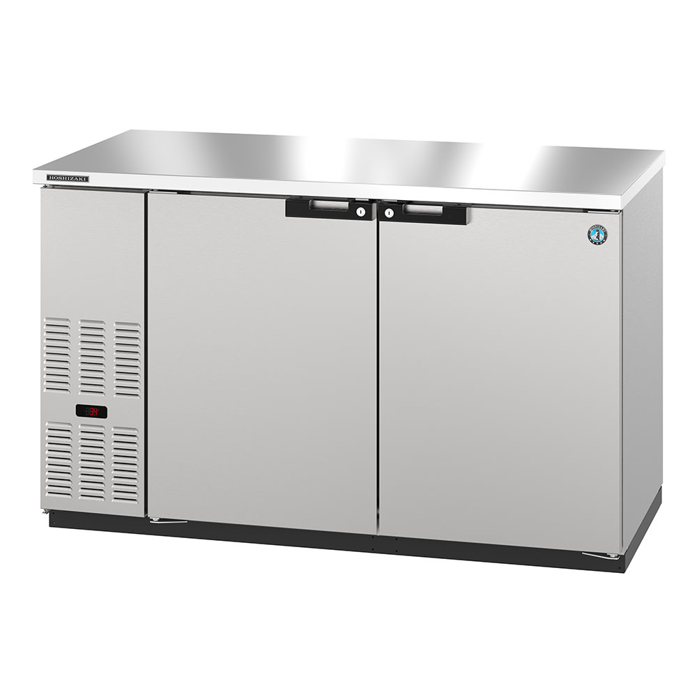 Hoshizaki BB59-S 59 1/2" Bar Refrigerator - 2 Swinging Solid Doors, Stainless, 115v