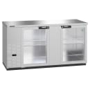 Hoshizaki BB69-G-S 69 1/2" Bar Refrigerator - 2 Swinging Glass Doors, Stainless, 115v thumbnail 3