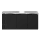Hoshizaki BB80 80" Bar Refrigerator - 3 Swinging Solid Doors, Black, 115v thumbnail 2