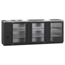 Hoshizaki BB95-G 95 1/2" Bar Refrigerator - 3 Swinging Glass Doors, Black, 115v thumbnail 3