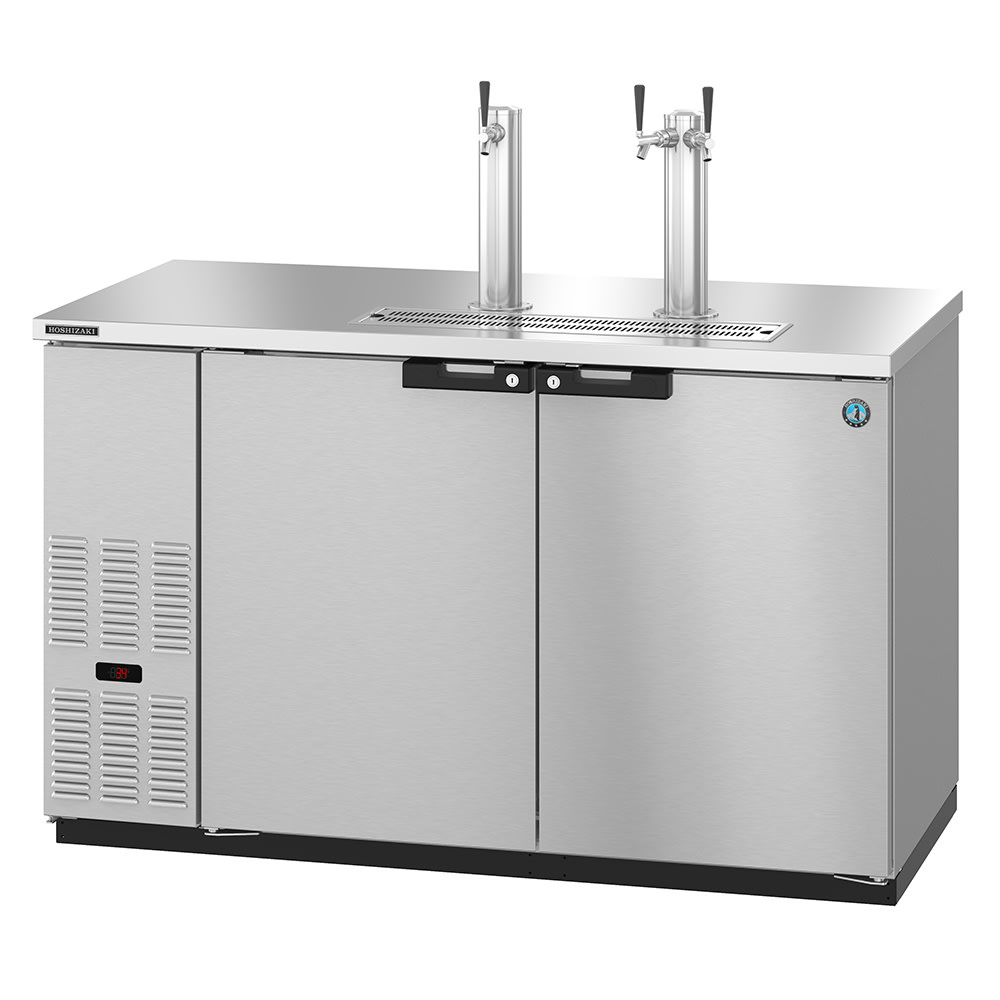 Hoshizaki DD59-S 59 1/2" Kegerator Beer Dispenser w/ (2) Keg Capacity - (2) Columns, Stainless, 115v