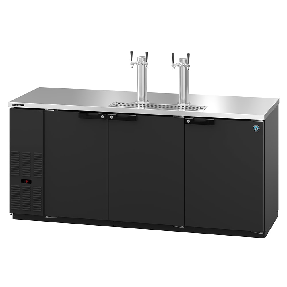 Hoshizaki DD80 80" Kegerator Beer Dispenser w/ (4) Keg Capacity - (2) Columns, Black, 115v