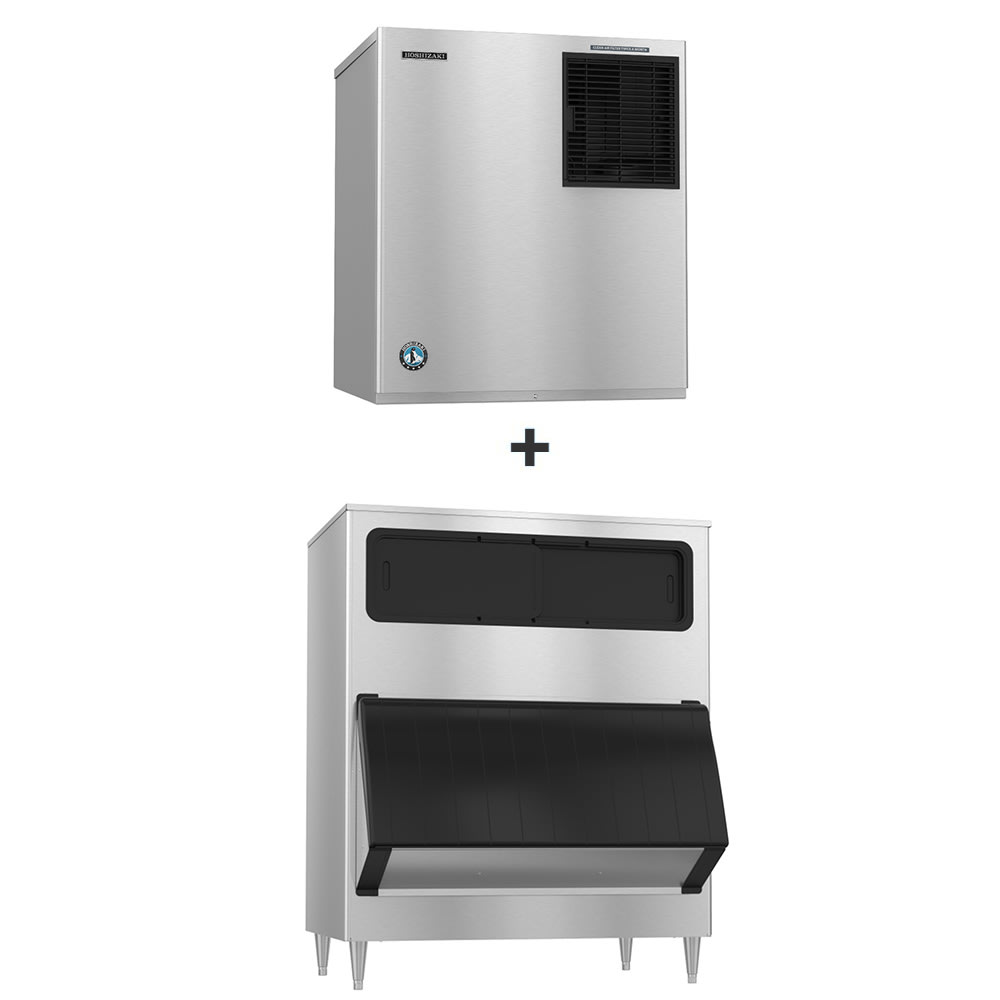 Hoshizaki F-2001MWJ/B-1150SS 2043 lb F Series Flake Ice Machine w/ Bin - 1148 lb Storage, Water Cooled, 208-230v