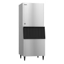 Hoshizaki KM-1100MWJ/B-1300SS 1073 lb KM Series Crescent Cube Ice Machine w/ Bin - 1304 lb Storage, Water Cooled, 208-230v thumbnail 2