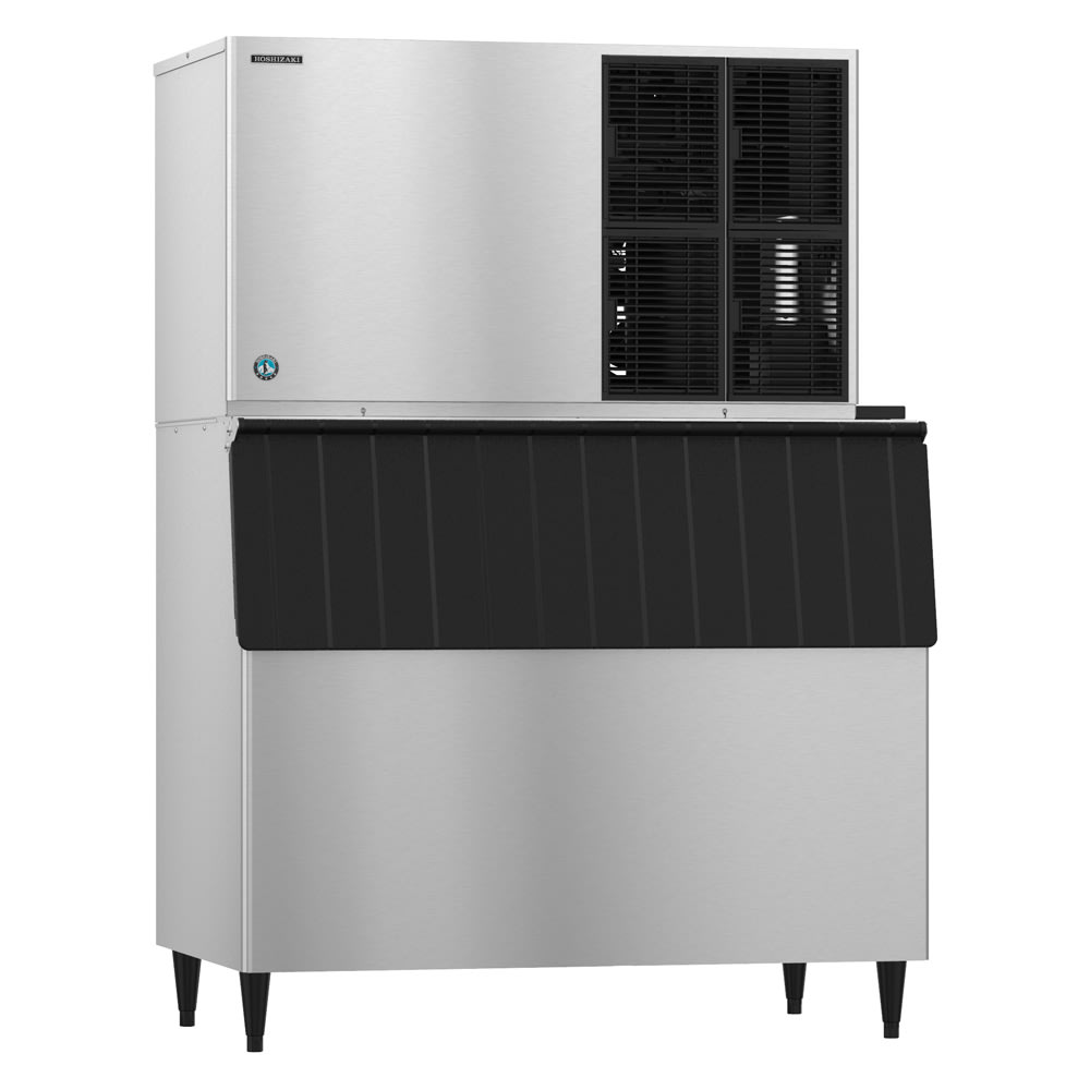 Hoshizaki KM-1301SWJ3/B-800SF 1360 lb KM Series Crescent Cube Ice Machine w/ Bin - 800 lb Storage, Water Cooled, 208-230v
