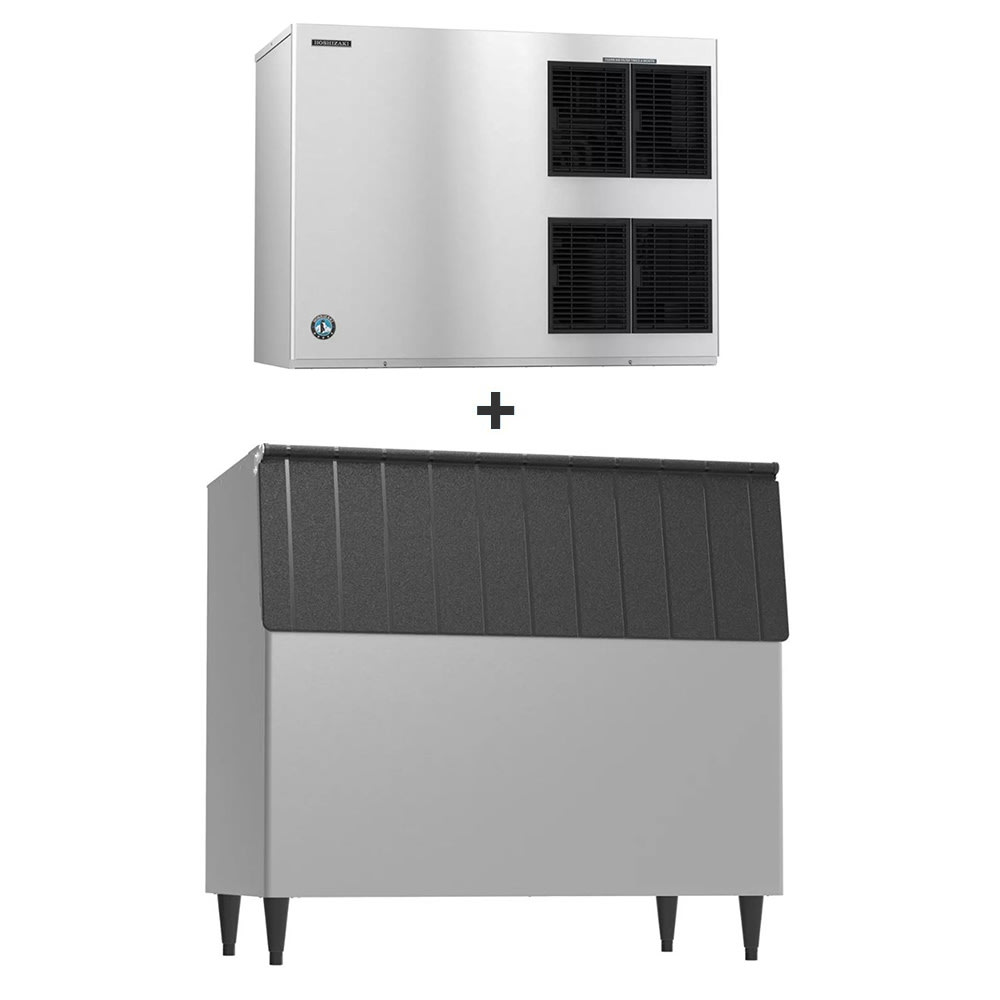 Hoshizaki KM-1900SAJ/B-800SF 1875 lb KM Series Crescent Cube Ice Machine w/ Bin - 800 lb Storage, Air Cooled, 208-230v