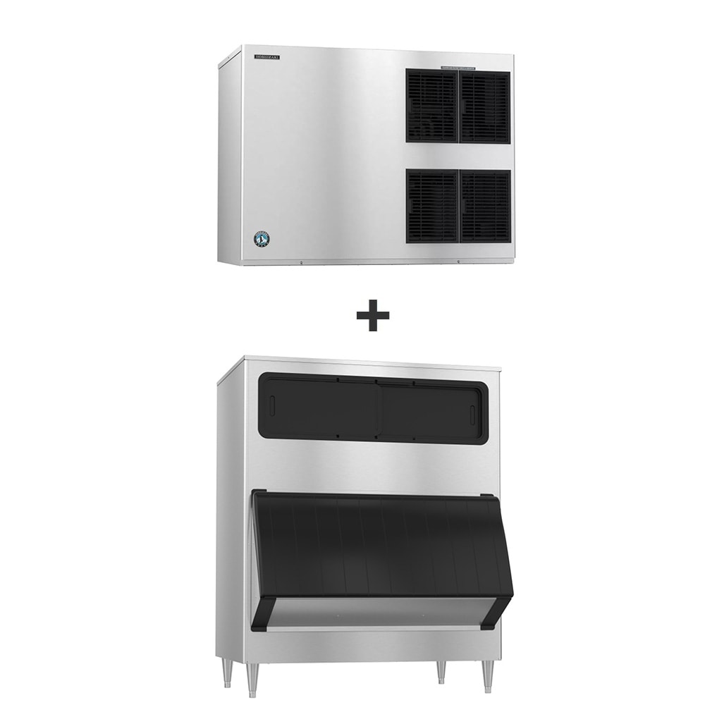 Hoshizaki KM-1900SWJ3/B-1150SS 1880 lb KM Series Crescent Cube Ice Machine w/ Bin - 1148 lb Storage, Water Cooled, 208-230v