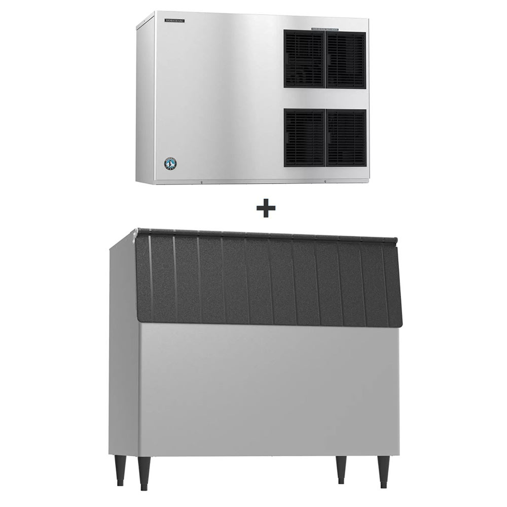Hoshizaki KM-1900SWJ/B-800SF 1880 lb KM Series Crescent Cube Ice Machine w/ Bin - 800 lb Storage, Water Cooled, 208-230v