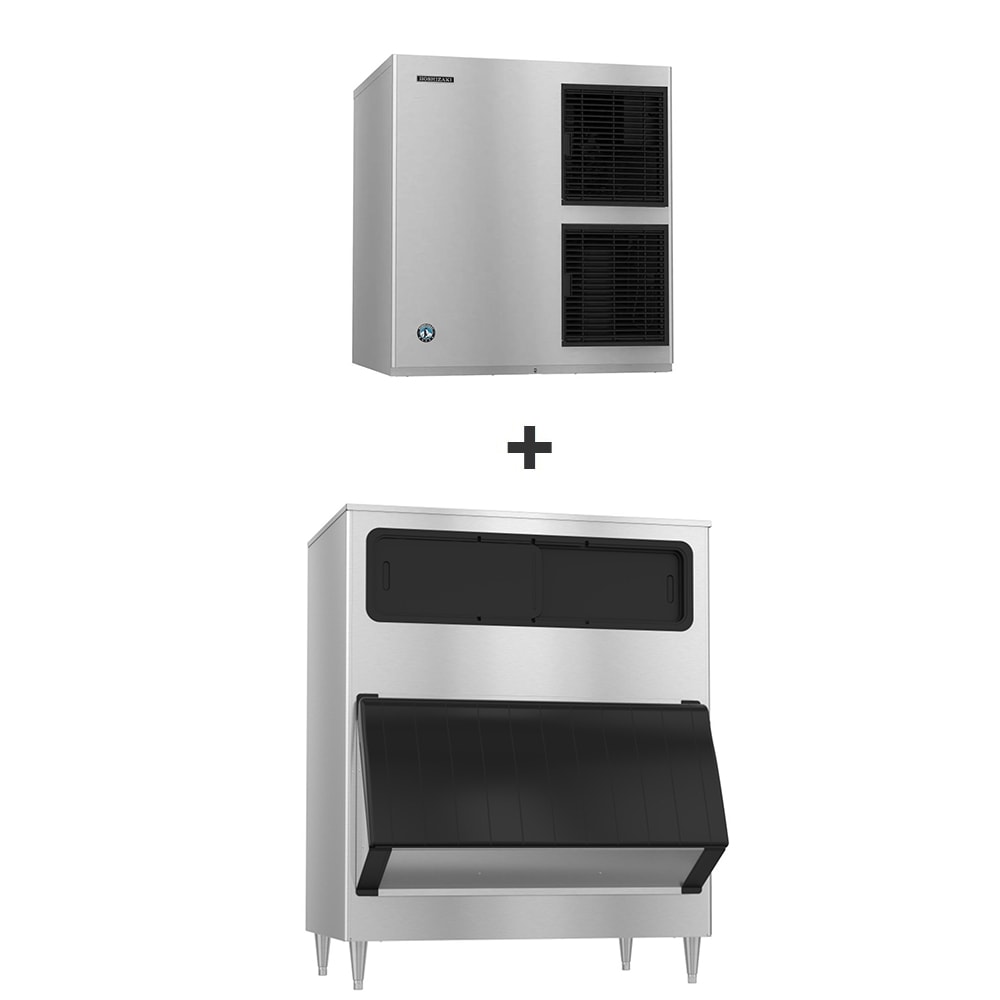 Hoshizaki KM-901MAJ/B-1150SS 905 lb KM Series Crescent Cube Ice Machine w/ Bin - 1148 lb Storage, Air Cooled, 208-230v