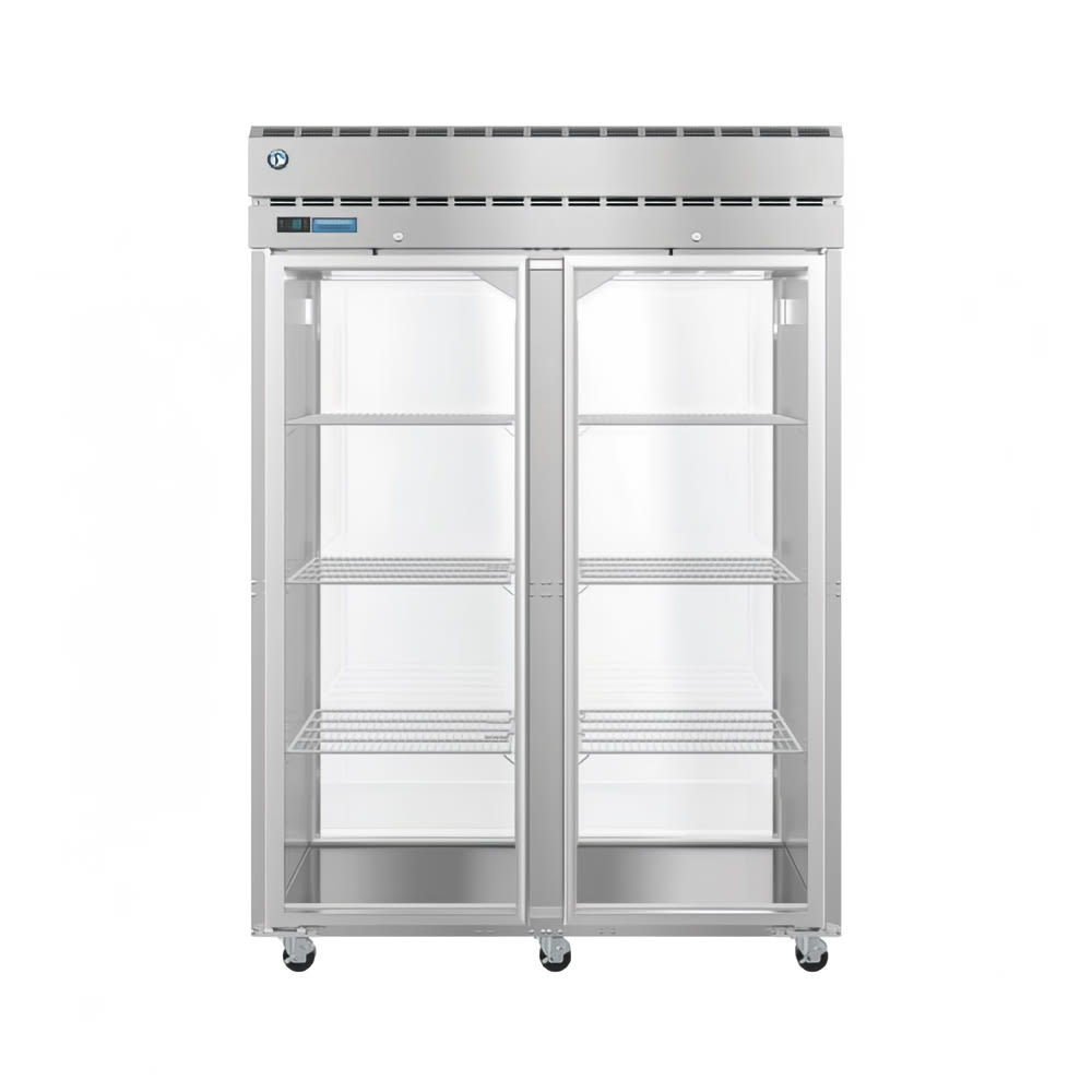 Hoshizaki PT2A-FG-FG Steelheart 55" Two Section Pass Thru Refrigerator - (4) Right Hinge Glass Doors, 115v