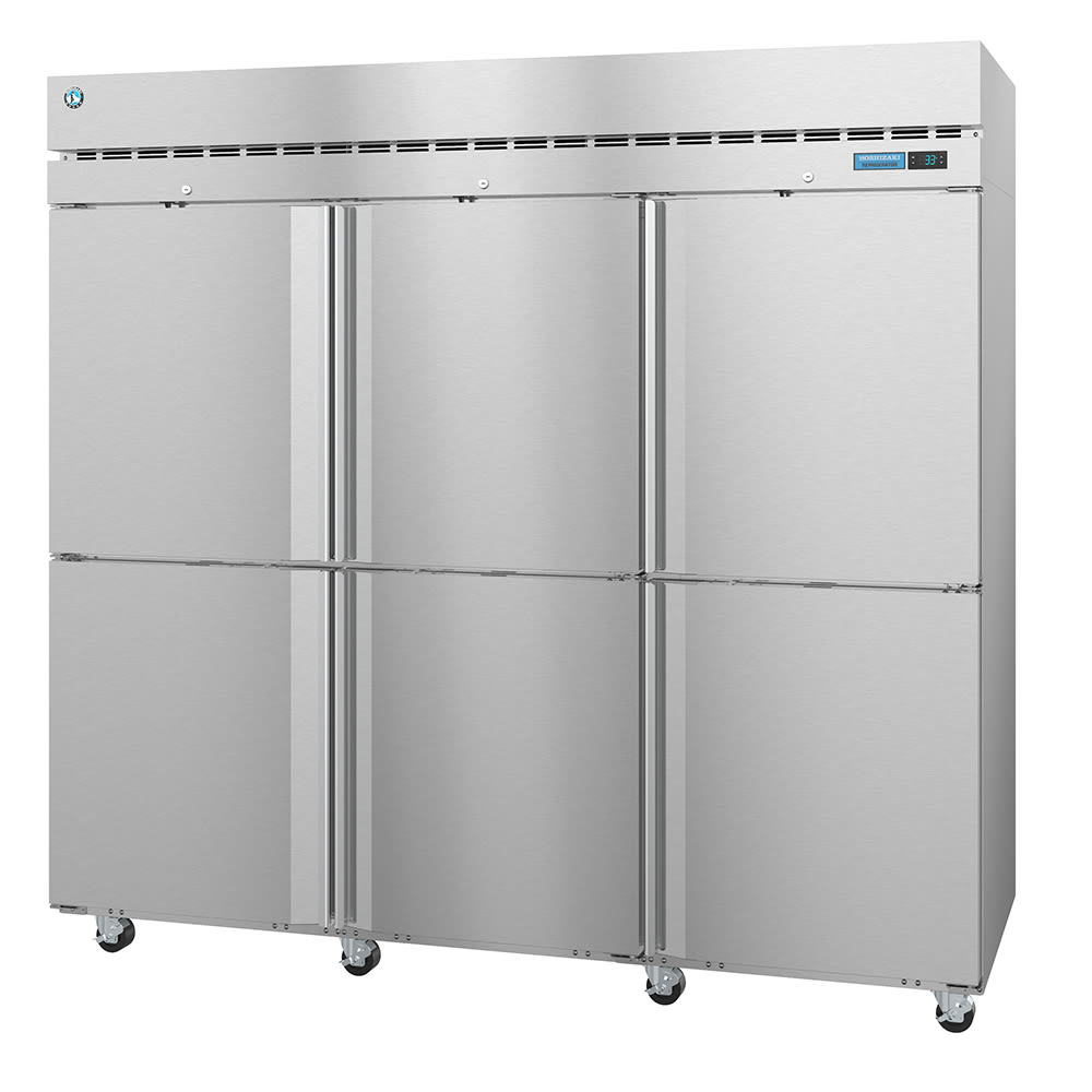 Hoshizaki R3A-HS Steelheart 82 1/2" Three Section Reach In Refrigerator, (6) Left/Right Hinge Solid Doors, 115v