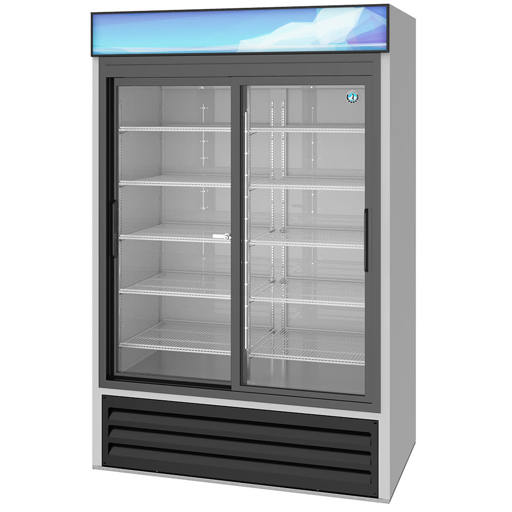 Hoshizaki RM-45-SD-HC 51" RM Series Two Section Glass Door Merchandiser - (2) Sliding Doors, Silver, 115v