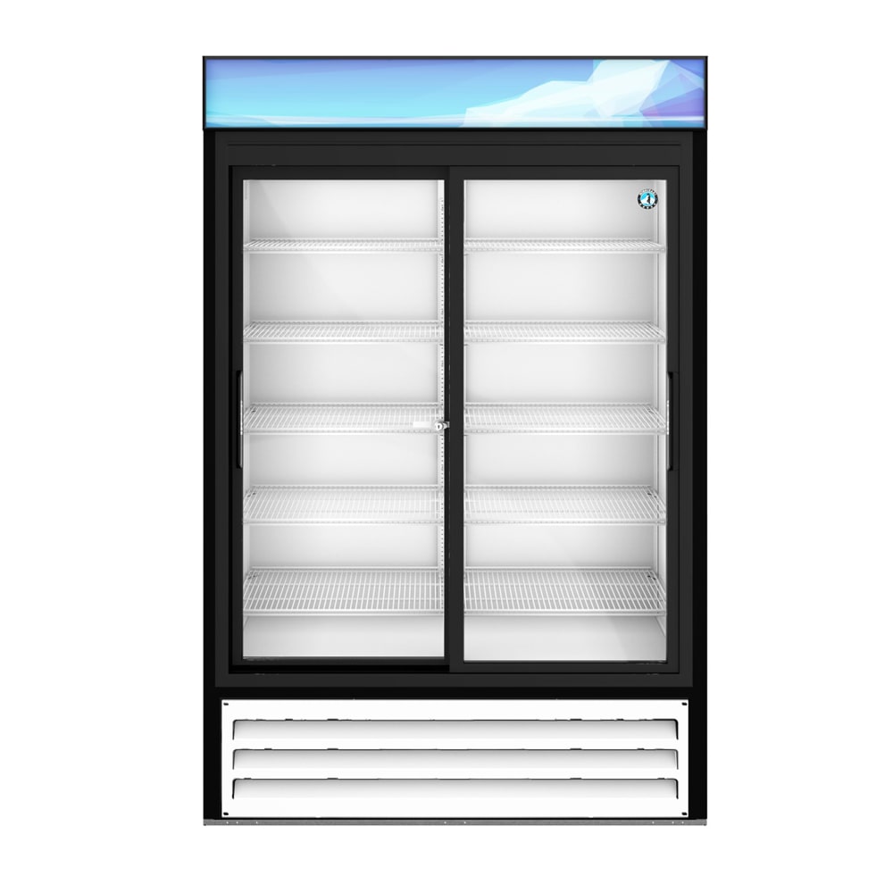 Hoshizaki RM-45-SD-HC-WHT 51" RM Series Two Section Glass Door Merchandiser - (2) Sliding Doors, White, 115v