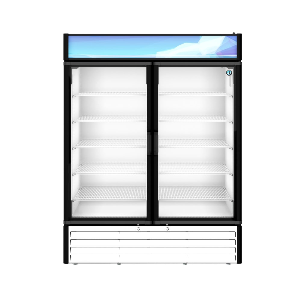 Hoshizaki RM-49-HC-WHT 60" RM Series Two Section Glass Door Merchandiser - (2) Left/Right Hinge Doors, White, 115v