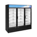 Hoshizaki RM-65-HC-BLK 78" RM Series Three Section Glass Door Merchandiser - (3) Left/Right Hinge Doors, Black, 115v thumbnail 3