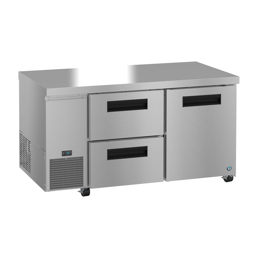 Hoshizaki ULR60B-D2 60" Steelheart Undercounter Refrigerator w/ (2) Sections, (1) Door & (2) Drawers, 115v