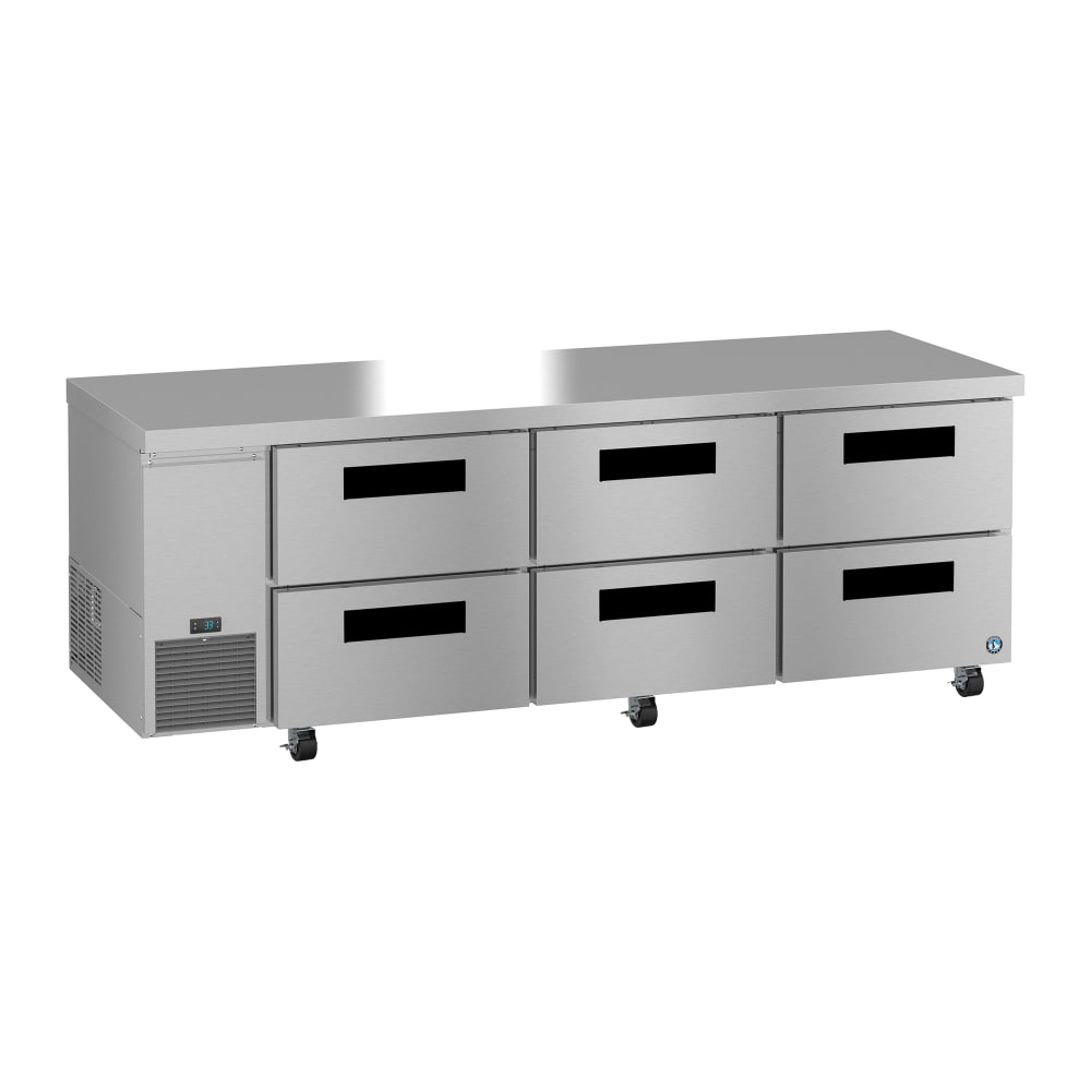 Hoshizaki ULR93B-D6 93" Steelheart Undercounter Refrigerator w/ (3) Sections & (6) Drawers, 115v
