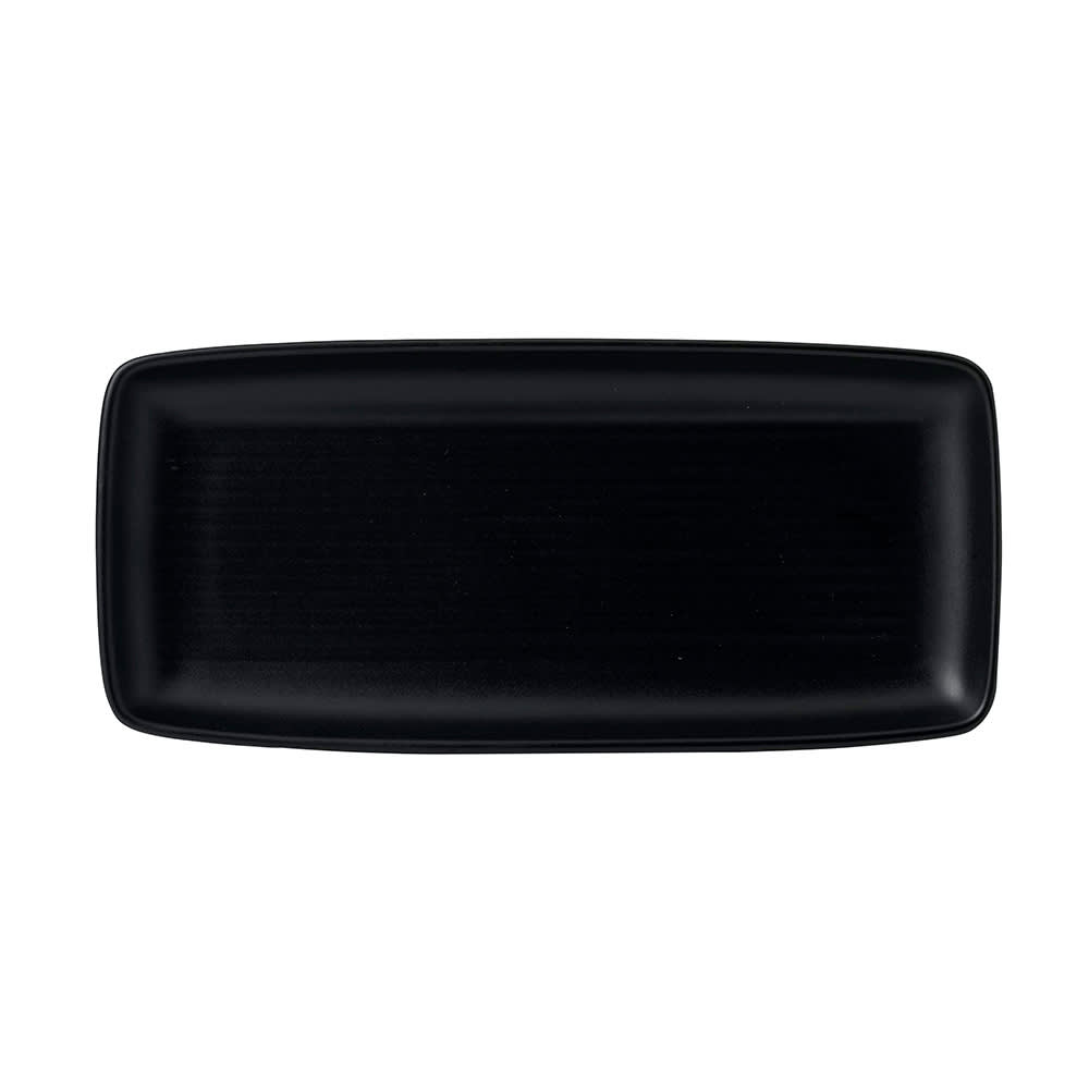 Dudson EJ271 10 5/8" x 4 3/4" Rectangular Evo Chef's Tray - Ceramic, Jet