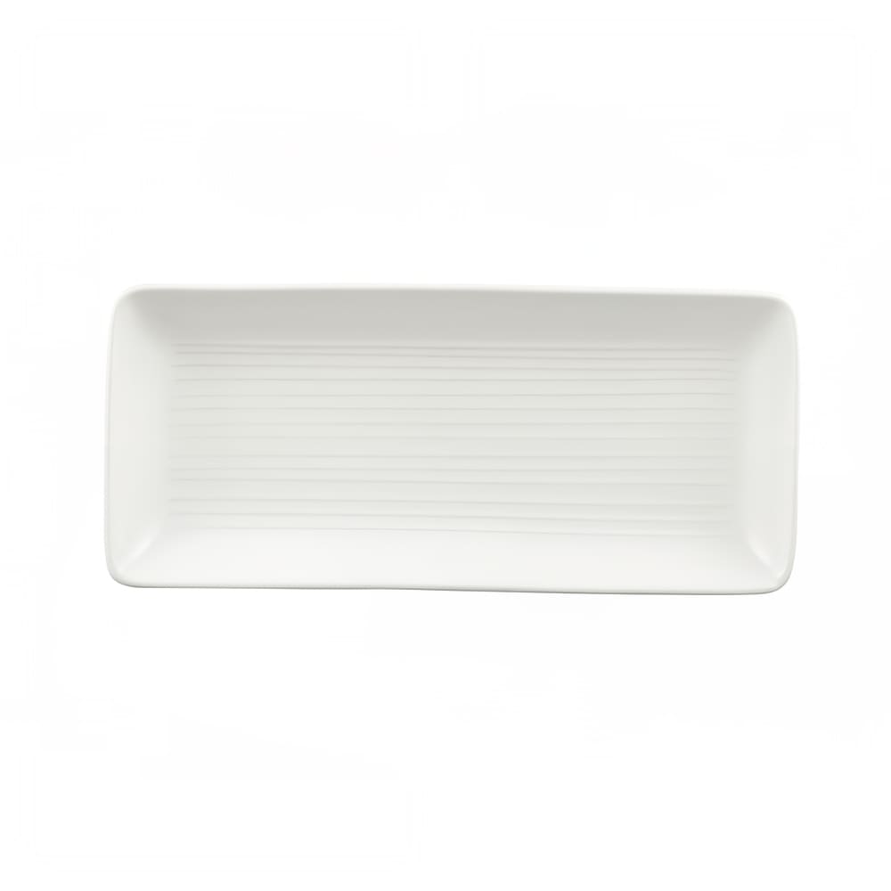 Dudson EP271 10 5/8" x 4 3/4" Rectangular Evo Chef's Tray - Ceramic, Pearl