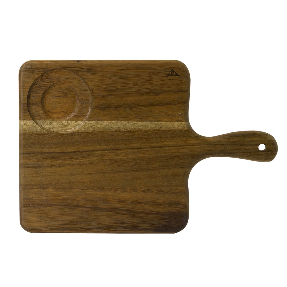 Dudson FN284 Rectangular Serving Board w/ Handle - 14 7/8" x 10", Acacia Wood