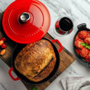 Chasseur 57 1/2 oz Enamel Cast Iron Casserole Serving Dish - 12 1/5" x 9", Ruby (FN438) thumbnail 5