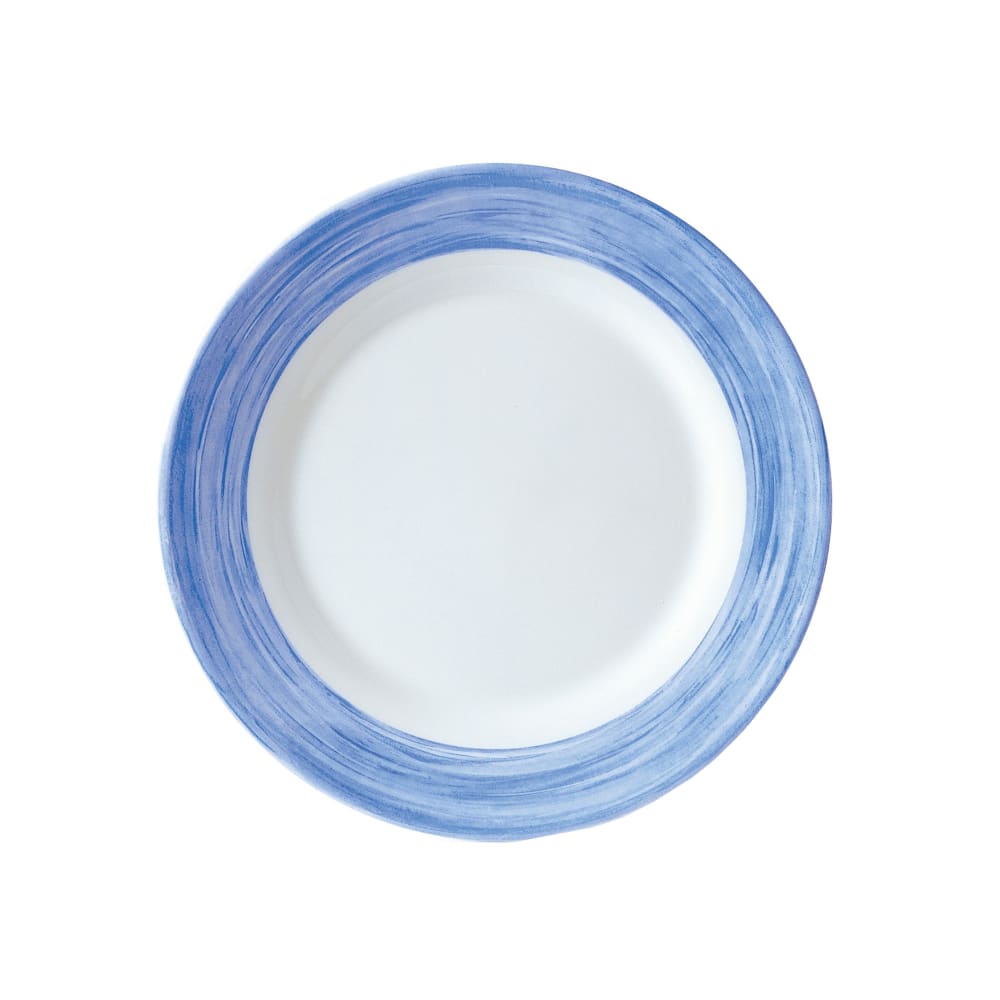 Arcoroc H3607 9 1/4" Round Brush Dinner Plate - Opal® Glass, Blue Jean