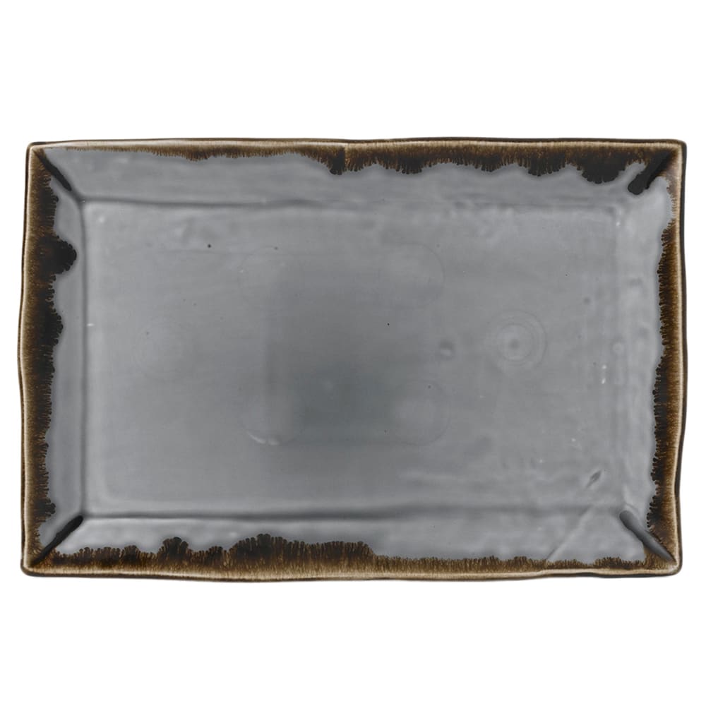 Dudson HGR11 11 1/4" x 7 1/2" Rectangular Harvest Tray - Ceramic, Gray