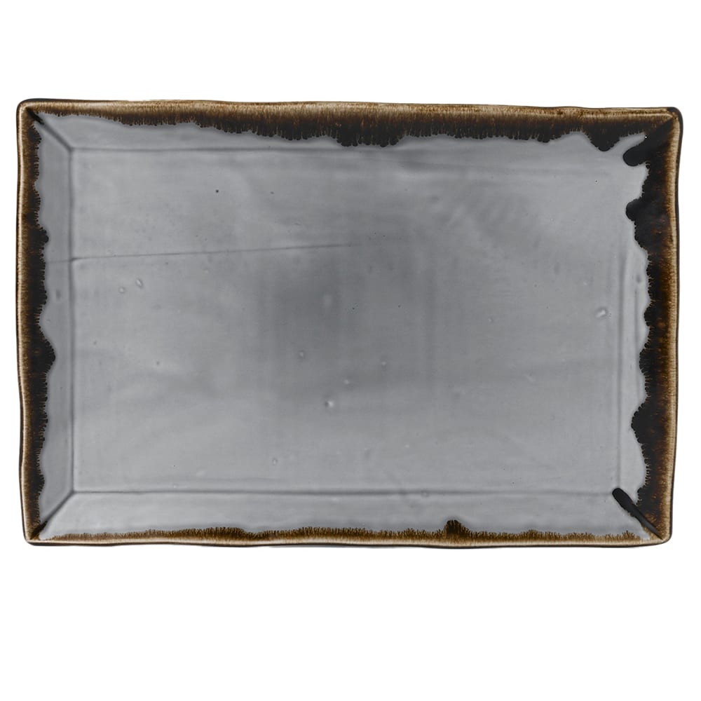 Dudson HGR13 13 1/4" x 9" Rectangular Harvest Tray - Ceramic, Gray