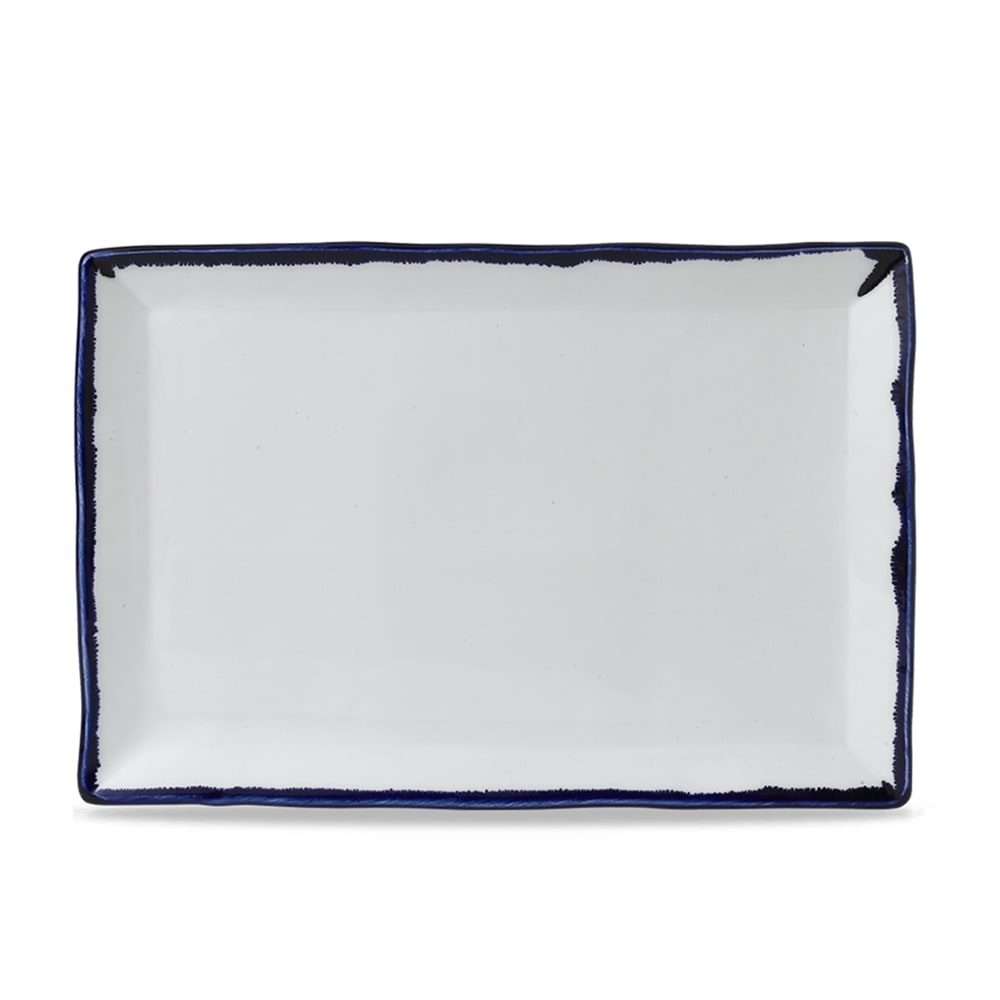 Dudson HIR11 11 1/4" x 7 1/2" Rectangular Harvest Tray - Ceramic, Ink