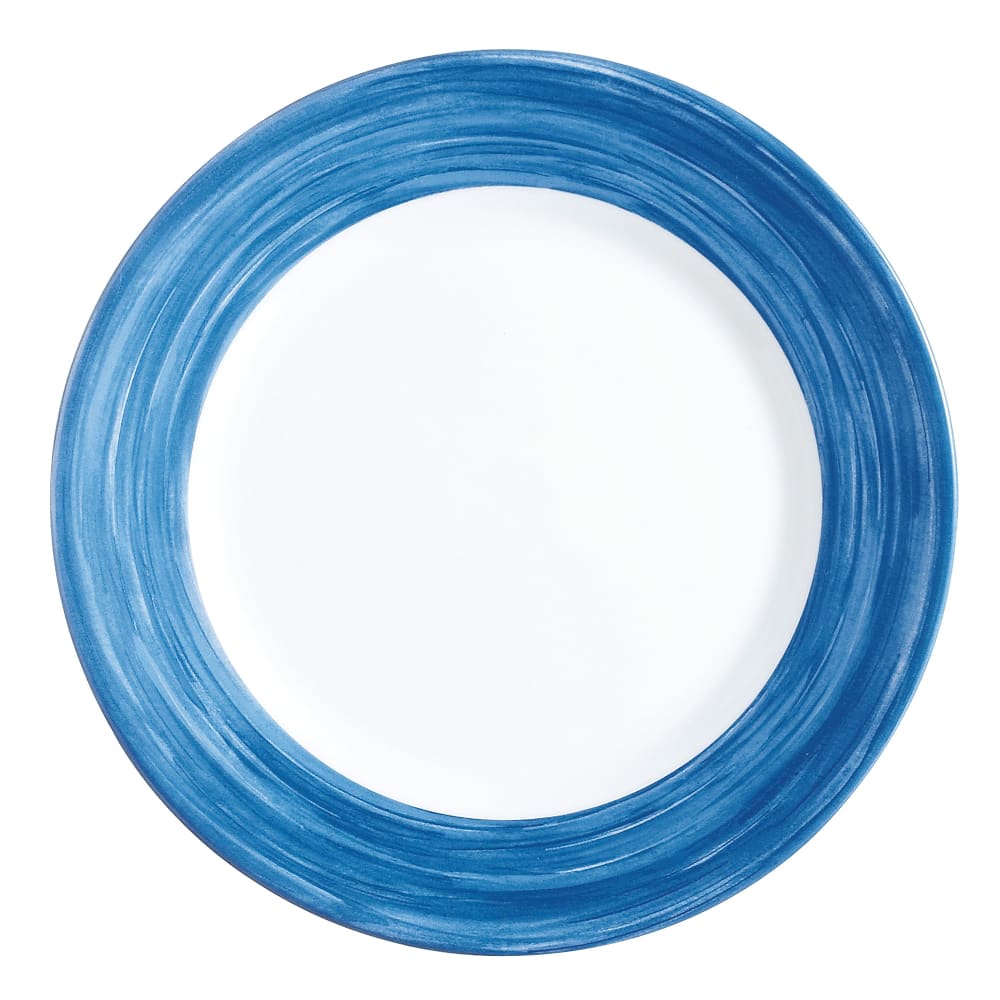 Arcoroc P3946 10" Round Brush Dinner Plate - Opal® Glass, Blue Jean