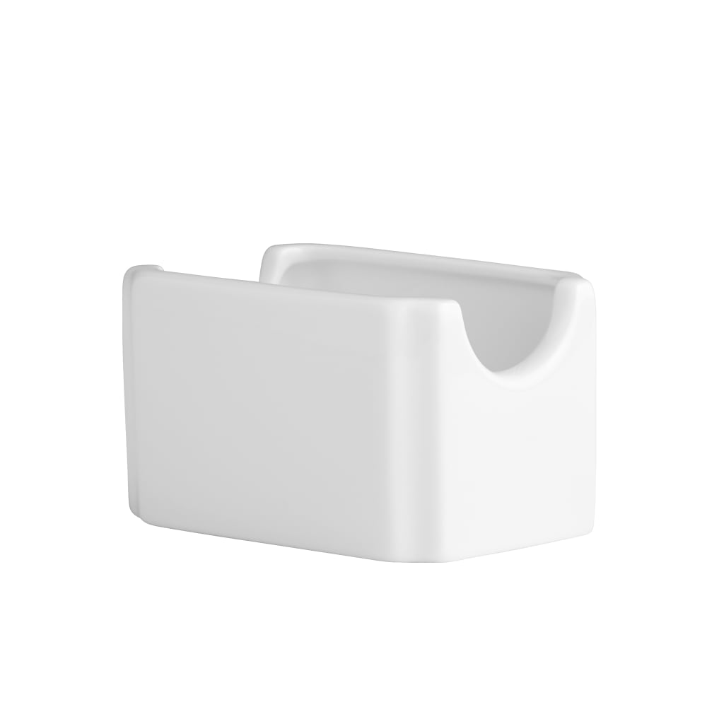 Arcoroc S1916 Rectangular Sugar Caddy - Porcelain, White