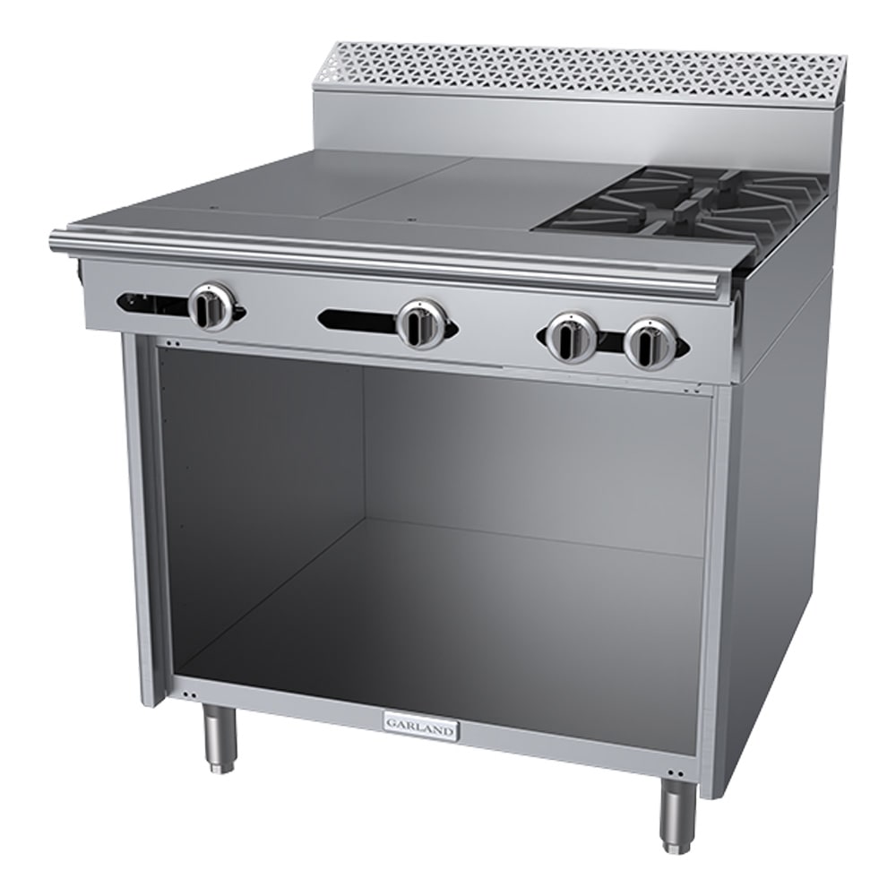 Garland C36-12S 36" 2 Burner Gas Range w/ (2) Hot Tops & Storage Base, Natural Gas