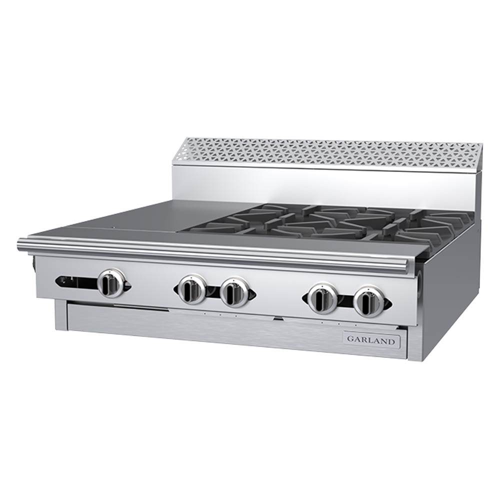 Garland C36-13M 36" 4 Burner Gas Range Top w/ (1) Hot Top - Modular, Natural Gas