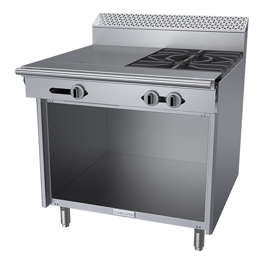 Garland C36-14S 36" 2 Burner Gas Range w/ Hot Top & Storage Base, Liquid Propane