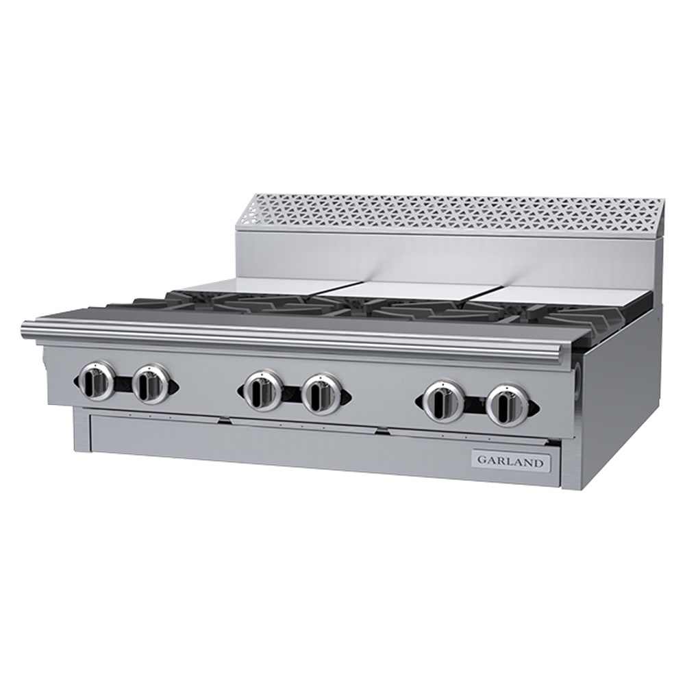 Garland C36-15M 36" 3 Burner Gas Range Top w/ (3) Hot Tops - Modular, Liquid Propane