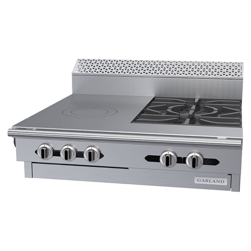 Garland C36-17M 36" 2 Burner Gas Range Top w/ (1) Hot Top - Modular, Natural Gas