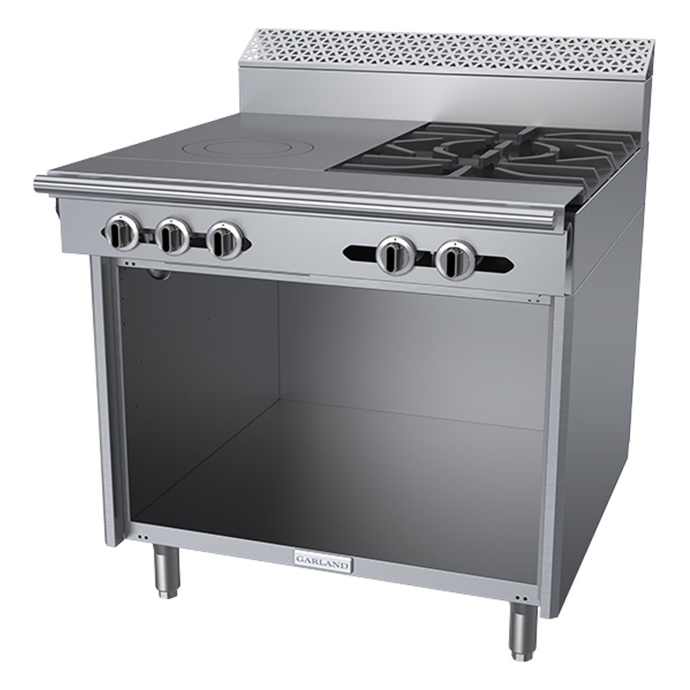 Garland C36-17S 36" 2 Burner Gas Range w/ Hot Top & Storage Base, Liquid Propane