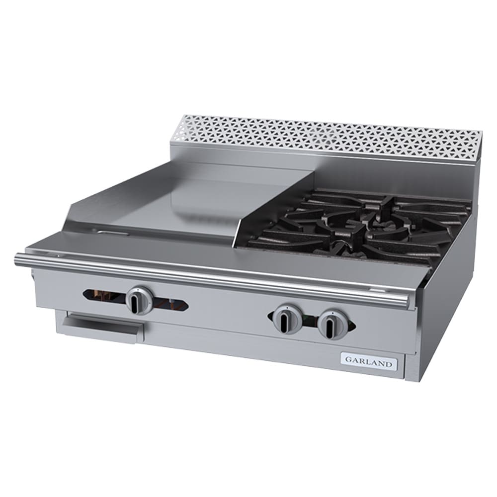 Garland C36-4M 36" 2 Burner Gas Range Top w/ Griddle - Modular, Natural Gas